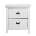 Costway 2 Drawer Bedside Table - White