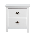 Costway 2 Drawer Bedside Table - White