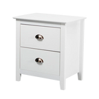 Costway 2 Drawer Bedside Table - White