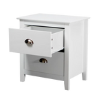Costway 2 Drawer Bedside Table - White