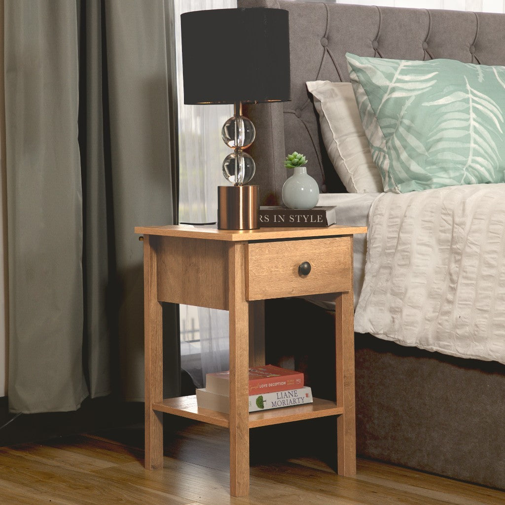Declan 1 Drawer Bedside Table - Riviera Oak