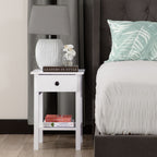 Declan 1 Drawer Bedside Table - Matte Black White
