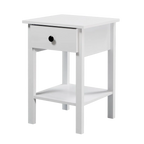 Declan 1 Drawer Bedside Table - Matte Black White