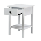 Declan 1 Drawer Bedside Table - Matte Black White