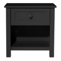 Jesse 1 Drawer Bedside Table with Shelf - Black