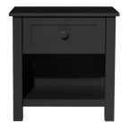 Jesse 1 Drawer Bedside Table with Shelf - Black