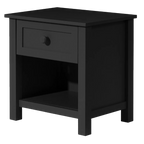 Jesse 1 Drawer Bedside Table with Shelf - Black