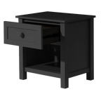 Jesse 1 Drawer Bedside Table with Shelf - Black