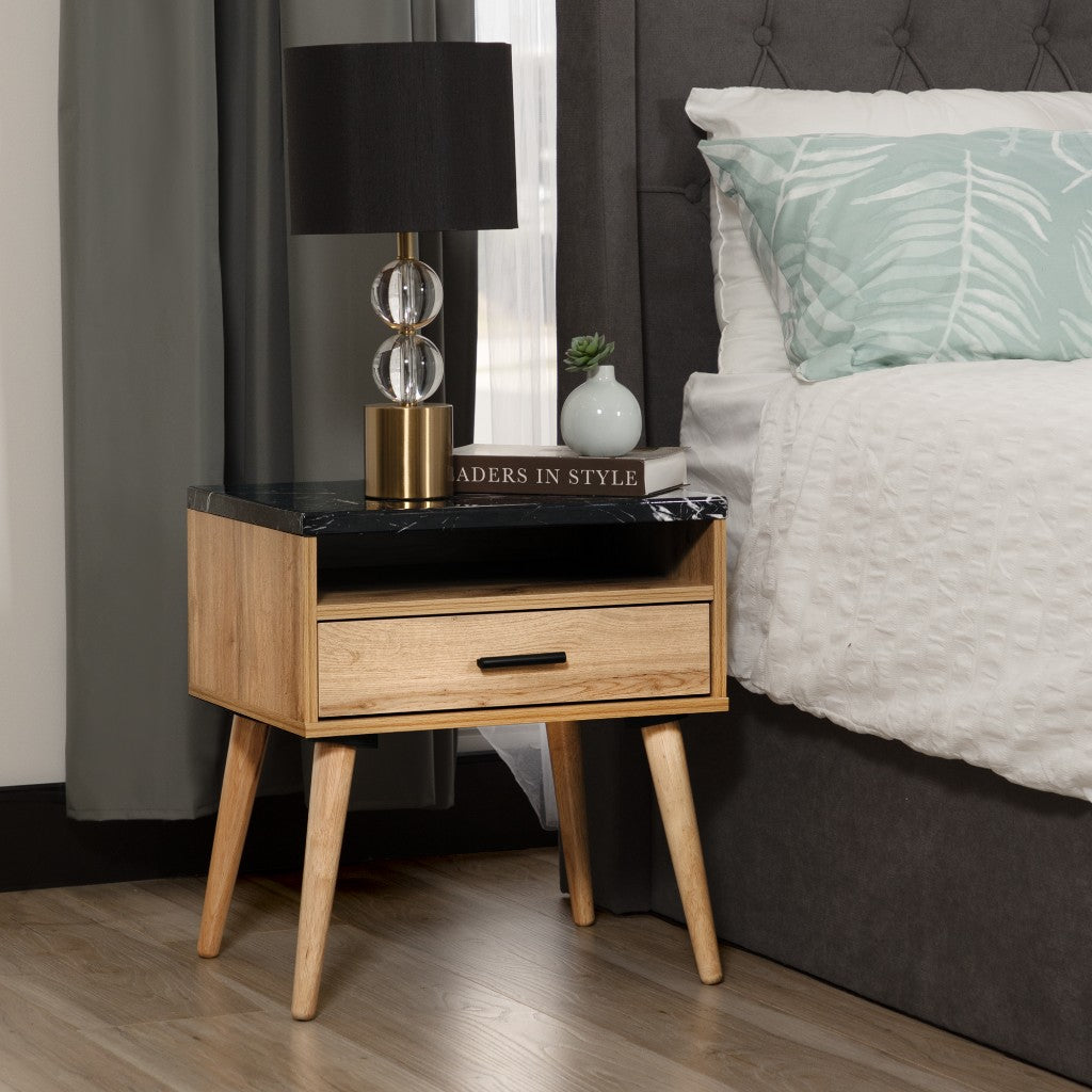 Marcello 1 Drawer Bedside Table - Wotan Oak