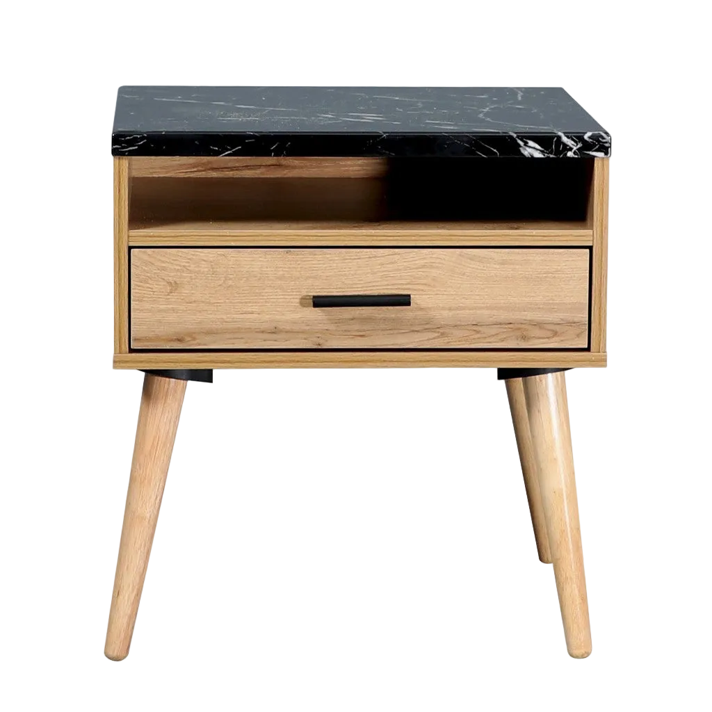 Marcello 1 Drawer Bedside Table - Wotan Oak