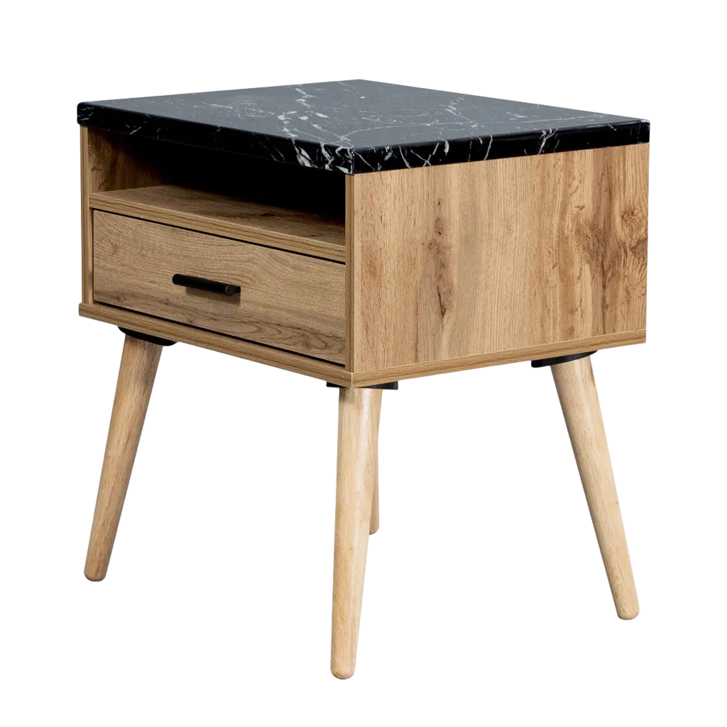 Marcello 1 Drawer Bedside Table - Wotan Oak