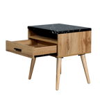 Marcello 1 Drawer Bedside Table - Wotan Oak
