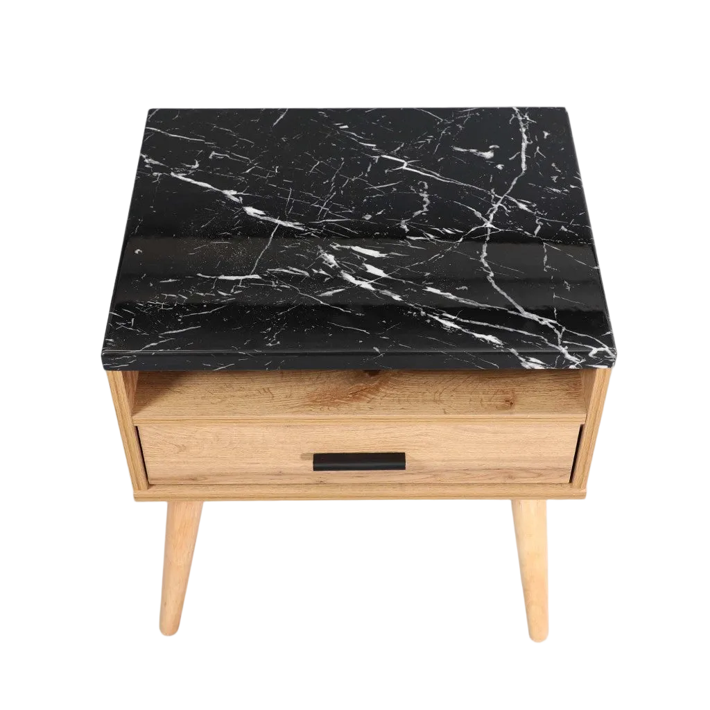 Marcello 1 Drawer Bedside Table - Wotan Oak