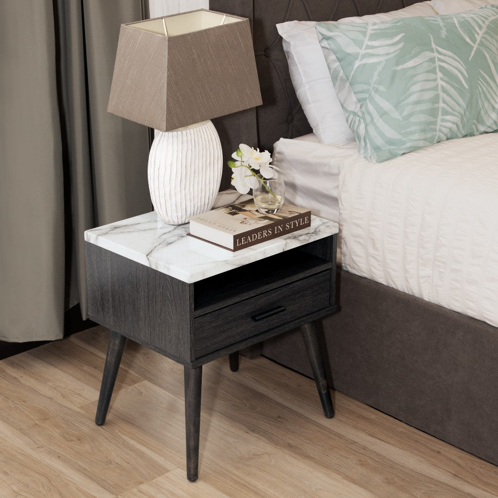 Marcello 1 Drawer Bedside Table - Espresso