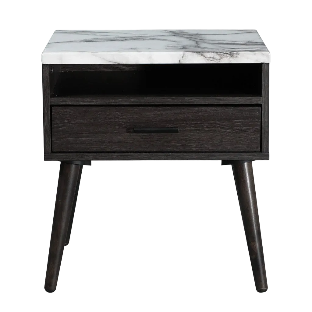 Marcello 1 Drawer Bedside Table - Espresso