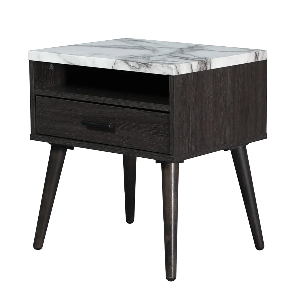 Marcello 1 Drawer Bedside Table - Espresso
