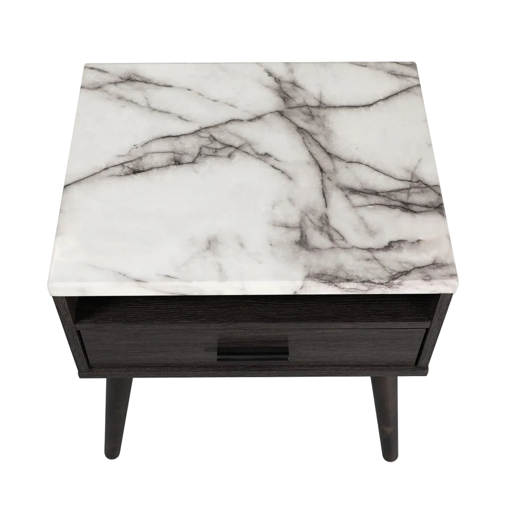 Marcello 1 Drawer Bedside Table - Espresso