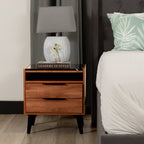 Thelma 2 Drawer Bedside Table - Mango Oak