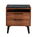 Thelma 2 Drawer Bedside Table - Mango Oak