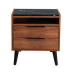 Thelma 2 Drawer Bedside Table - Mango Oak