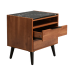 Thelma 2 Drawer Bedside Table - Mango Oak