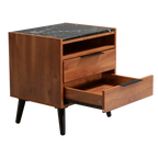 Thelma 2 Drawer Bedside Table - Mango Oak