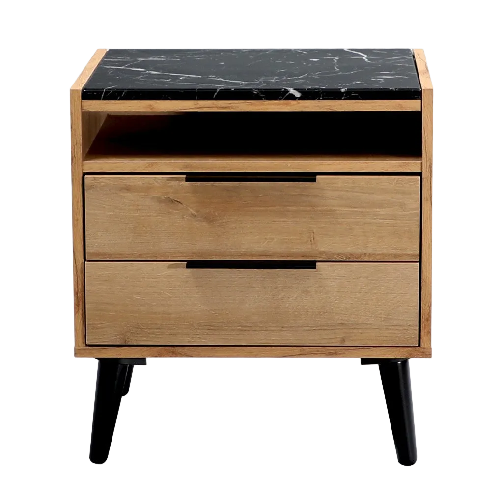 Thelma 2 Drawer Bedside Table - Riviera Oak