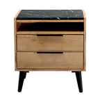 Thelma 2 Drawer Bedside Table - Riviera Oak