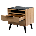 Thelma 2 Drawer Bedside Table - Riviera Oak