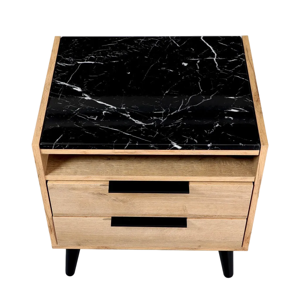 Thelma 2 Drawer Bedside Table - Riviera Oak