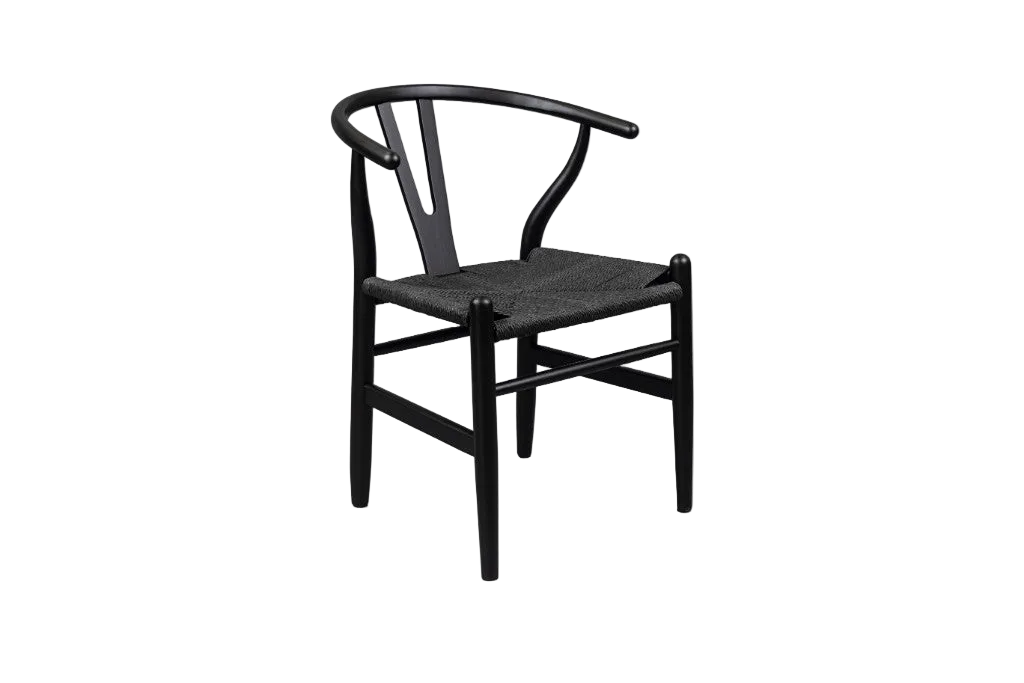 Ella Wishbone Dining Chair - Black