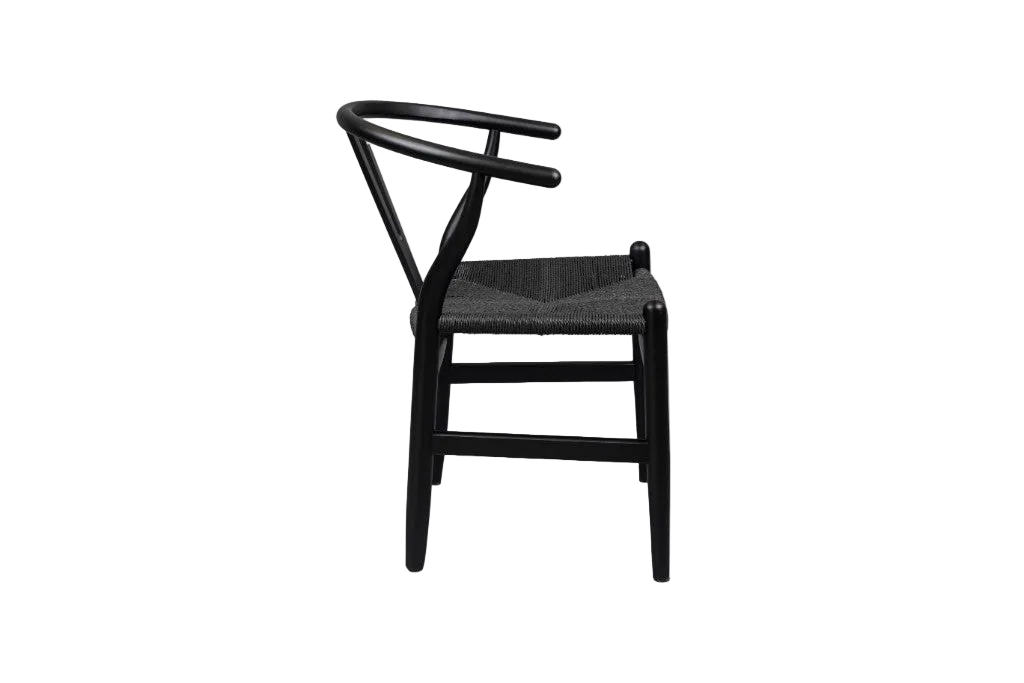 Ella Wishbone Dining Chair - Black