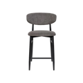 Louis Fabric Bar Stool - Dark Grey Black