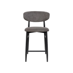 Louis Fabric Bar Stool - Dark Grey Black