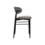 Louis Fabric Bar Stool - Dark Grey Black