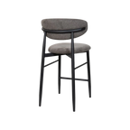 Louis Fabric Bar Stool - Dark Grey Black