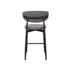 Louis Fabric Bar Stool - Dark Grey Black