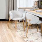 Saturn Fabric Dining Chair - Taupe Oak