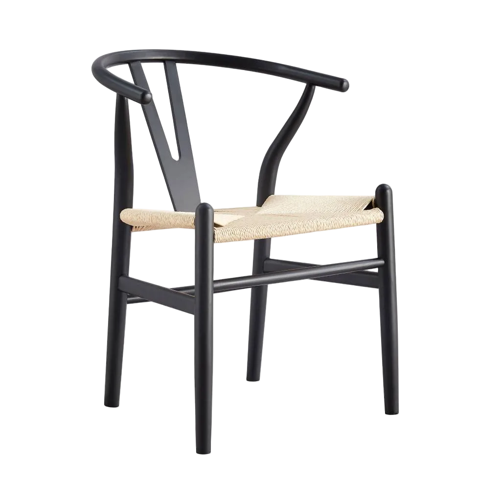 Arc Wishbone Dining Chair - Black Natural
