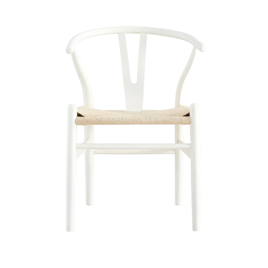 Arc Wishbone Dining Chair - White Natural