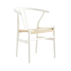 Arc Wishbone Dining Chair - White Natural