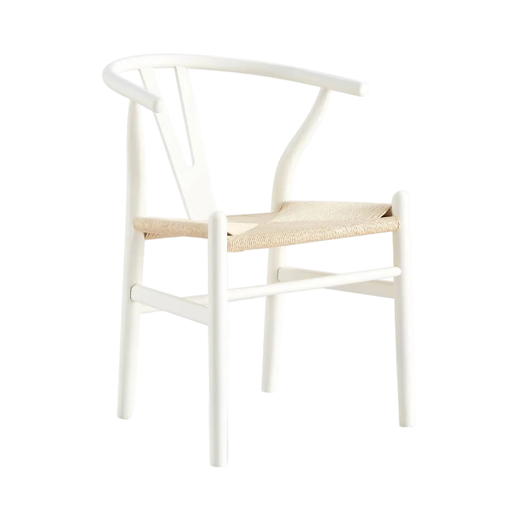 Arc Wishbone Dining Chair - White Natural