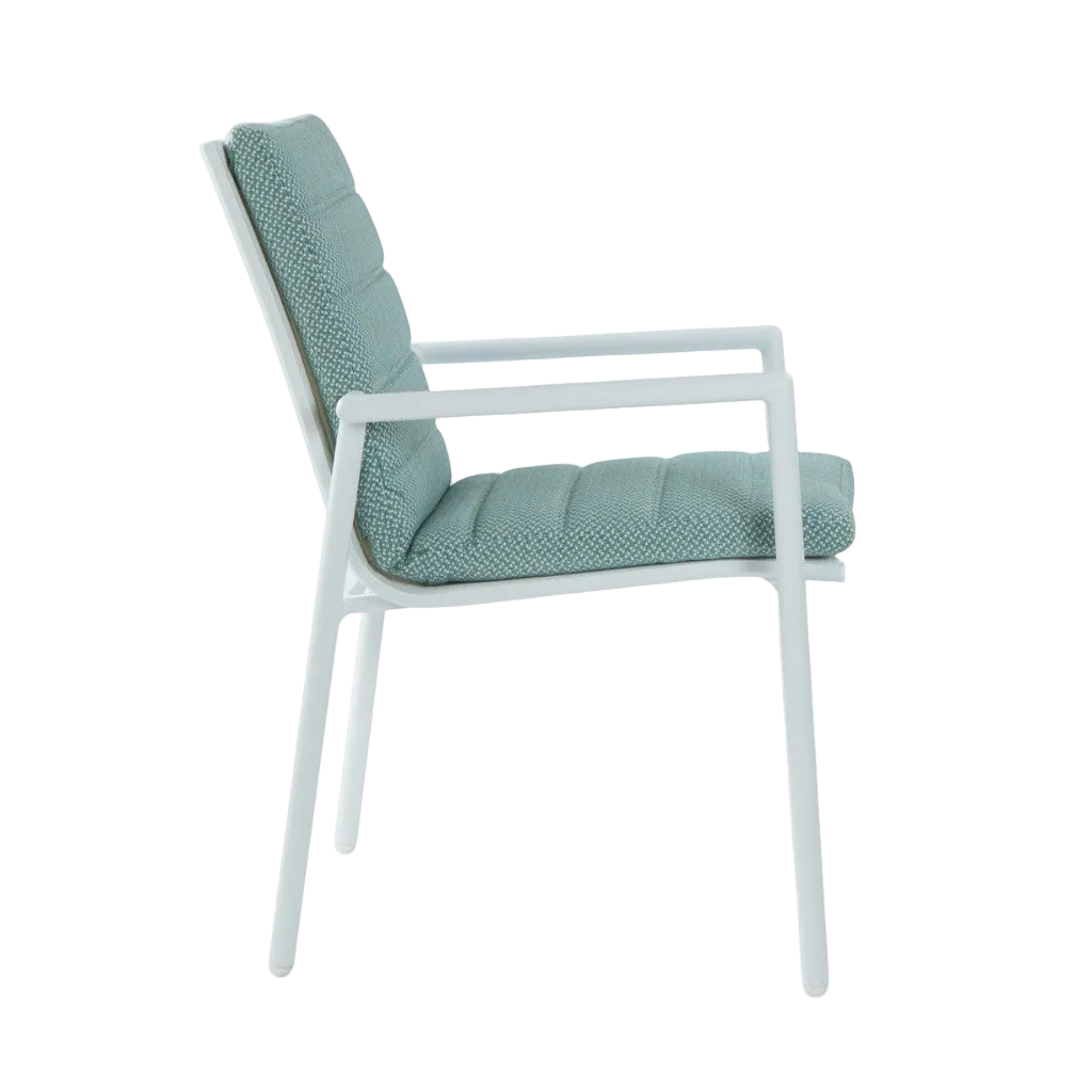 Astra Outdoor Dining Chair - White Sea Mist Green